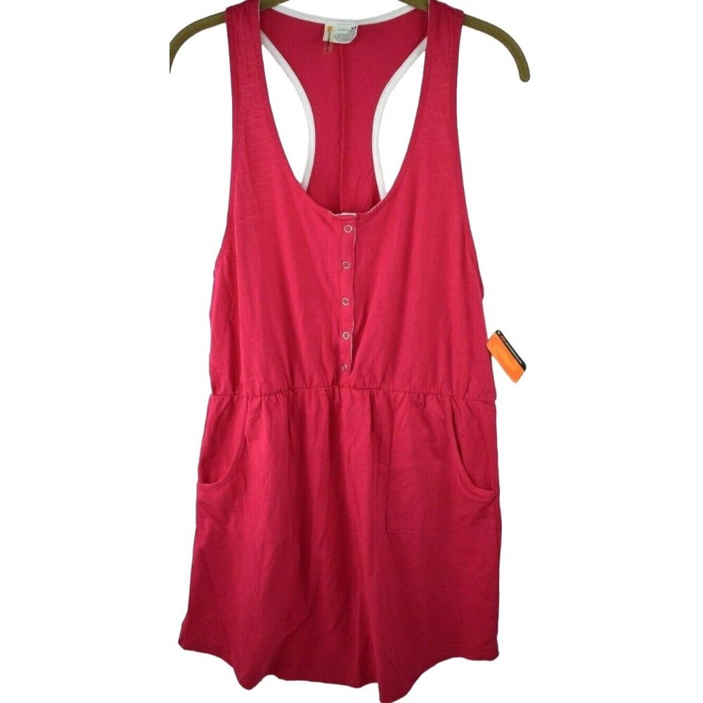 ORageous Womens XL Pink Henley Racer Tank Swimsuit Coverup is New with Tags